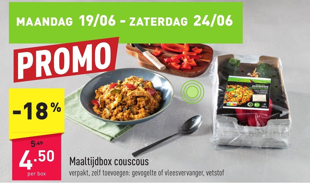 Maaltijdbox couscous promotie bij ALDI