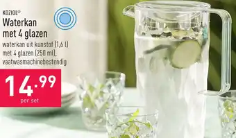 ALDI Waterkan met 4 glazen aanbieding