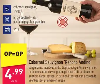 ALDI Cabernet Sauvignon 'Rancho Andino' 75 cl aanbieding