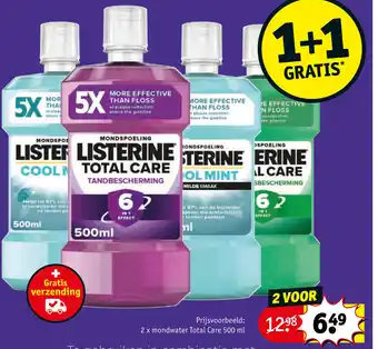 Kruidvat Listerine mondwater Total Care 2 x 500 ml aanbieding