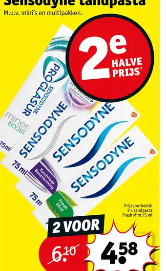 Kruidvat Sensodyne tandpasta 2 x 75ml aanbieding