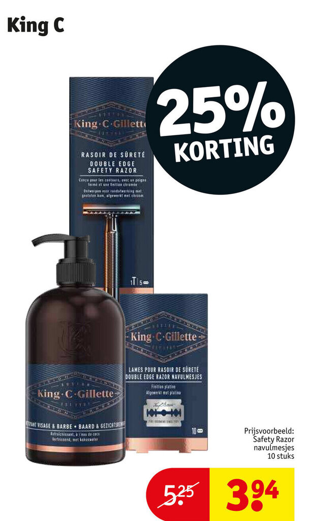 King C safety razor navulmesjes 10 stuks promotie bij Kruidvat