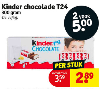 Kruidvat Kinder chocolade T24 300 gram aanbieding