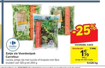 Carrefour Zakje sla voordeelpak carrefour aanbieding