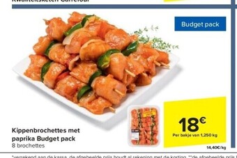 Carrefour Kippenbrochettes met paprika budget pack aanbieding