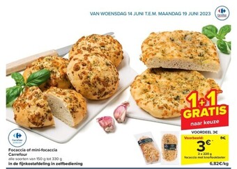 Carrefour Focaccia of mini-focaccia carrefour aanbieding