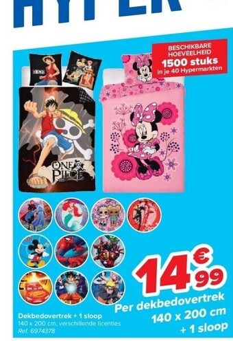 Carrefour Dekbedovertrek + 1 sloop aanbieding