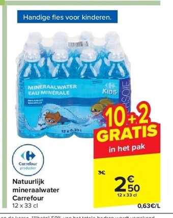 Carrefour Natuurlijk mineraalwater carrefour aanbieding