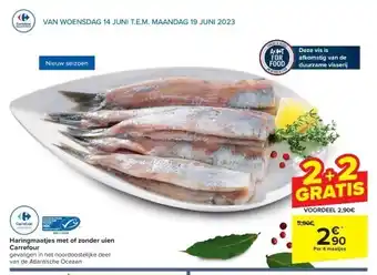 Carrefour Haringmaatjes met of zonder uien carrefour aanbieding