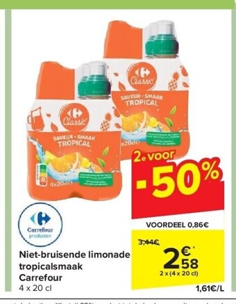 Carrefour Niet-bruisende limonade tropicalsmaak carrefour aanbieding