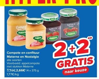 Carrefour Compote en confi tuur materne en nostalgie aanbieding