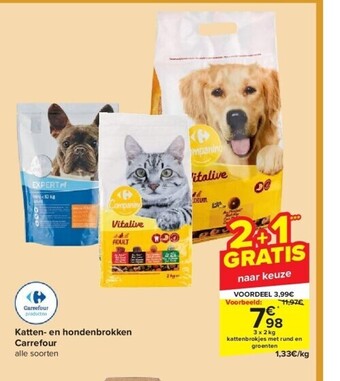 Carrefour Katten- en hondenbrokken carrefour aanbieding
