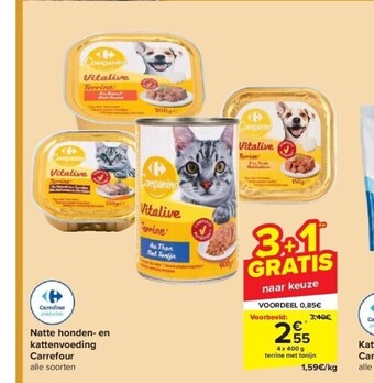 Carrefour Natte honden- en kattenvoeding carrefour aanbieding