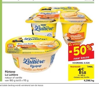 Carrefour Rijstpap la laitière aanbieding