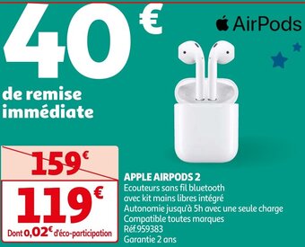 Auchan APPLE AIRPODS 2 aanbieding