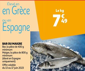 Auchan BAR OU MAIGRE aanbieding