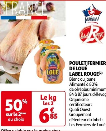 Auchan POULET FERMIER DE LOUÉ LABEL ROUGE aanbieding