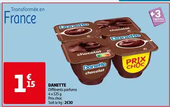 Auchan DANETTE Différents parfums 4 x 125 g aanbieding
