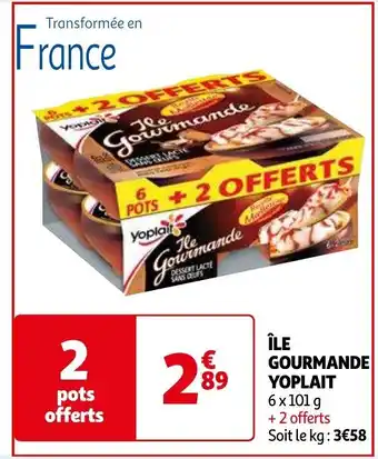 Auchan ÎLE GOURMANDE YOPLAIT 6 x 101 g + 2 offerts aanbieding