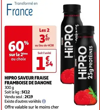 Auchan HIPRO SAVEUR FRAISE FRAMBOISE DE DANONE 300 g aanbieding