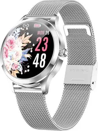 Bol.com Fitnova luxe smartwatch dames - met stappenteller, saturatiemeter, bloeddrukmeter & hartslagmeter - horloge geschikt voor ios aanbieding