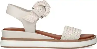 Bol.com Manfield - dames - witte leren sandalen - maat 39 aanbieding