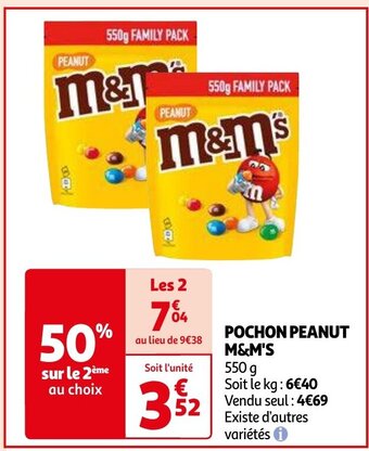 Auchan POCHON PEANUT M&M'S 550 g aanbieding