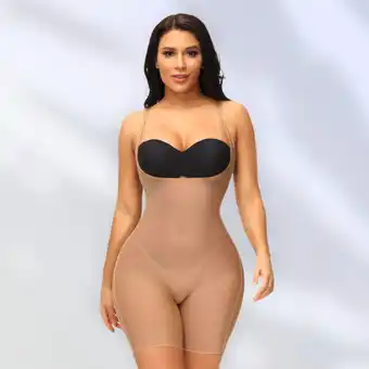 Bol.com Wow peach - seamless slimming bodysuit - body shaper - shapewear - corrigerende body - work out - afslank - nude - x-large aanbieding