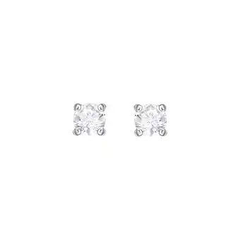 Swarovski attract round cubic zirkonia white oorbellen  - zilver