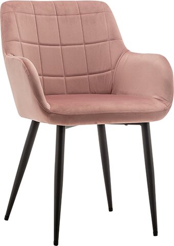 Bol.com In.homexl – yves - roos - eetkamerstoel met armleuning - fluweel stoel - eetstoelen - velvet eetkamerstoel - metaalpoot - flu aanbieding