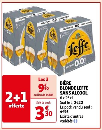Auchan BIÈRE BLONDE LEFFE SANS ALCOOL 6 x 25 cl aanbieding
