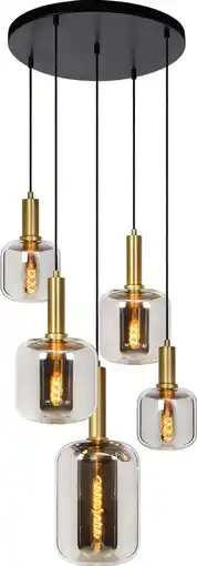 Bol.com Lucide joanet - hanglamp - ø 66 cm - 5xe27 - fumé aanbieding