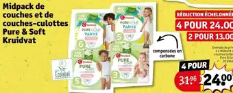 Kruidvat Midpack de couches et de couches-culottes Pure & Soft Kruidvat aanbieding