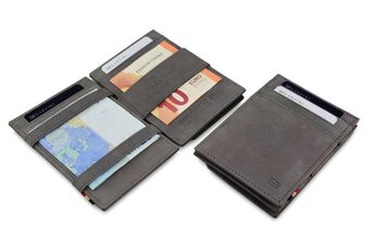 Bol.com Garzini compacte portemonnee voor heren en dames uit leder, kaarthouder met rfid-bescherming, portefeuille met muntvak en pla aanbieding