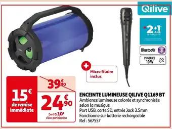 Auchan ENCEINTE LUMINEUSE QILIVE Q1169 BT aanbieding