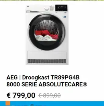 Krëfel AEG | Droogkast TR89PG4B 8000 SERIE ABSOLUTECAREⓇ aanbieding