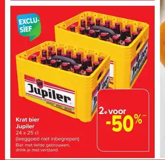 Carrefour Market Krat bier Jupiler 24 x 25 cl (leeggoed niet inbegrepen) aanbieding