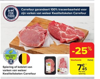Carrefour Market Spiering of kotelet van varken van weleer Kwaliteitsketen Carrefour aanbieding