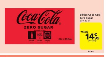 Carrefour Market Blikjes Coca-Cola Zero Sugar 20 x 33 cl aanbieding