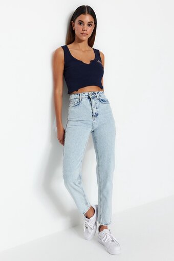 Bol.com Trendyol vrouwen hoge taille mama jeans aanbieding