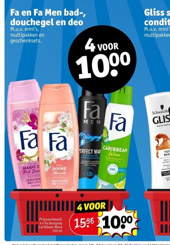 Kruidvat Fa en Fa Men bad-, douchegel en deo aanbieding