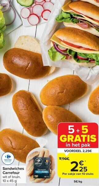 Carrefour Sandwiches carrefour aanbieding