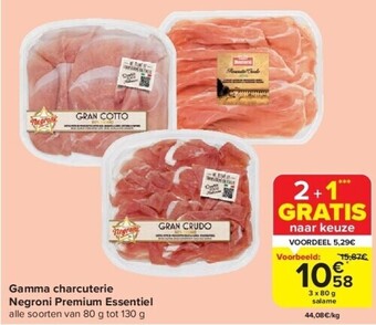 Carrefour Gamma charcuterie negroni premium essentiel aanbieding