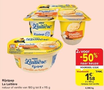 Carrefour Rijstpap la laitière aanbieding