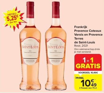Carrefour Frankrijk provence coteaux varois en provence terres de saint-louis aanbieding