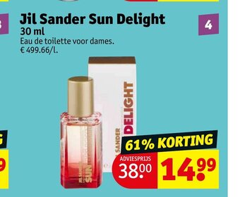 Kruidvat Jil Sander Sun Delight 30 ml aanbieding