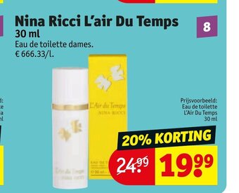 Kruidvat Nina Ricci L'air Du Temps 30 ml aanbieding