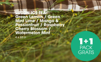 Prik en Tik LIPTON ICE TEA Green Lemon/Green Mint Lime/Mango & Passionfruit / Raspberry Cherry Blossom / Watermelon Mint 4 x 33 cl aanbieding