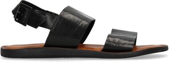 Manfield - heren - zwarte leren sandalen - maat 43