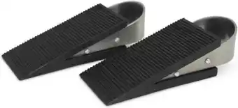 Benson deurstopper - 2-delig - rvs - zwart - deurklem - deurvastzetter - deurbuffer - rubber